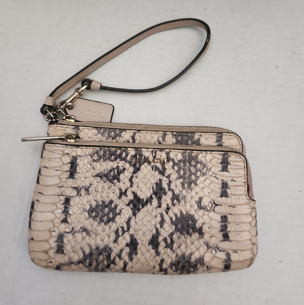 Coach Python Print Wristlet Snakeskin Pattern In … - image 1